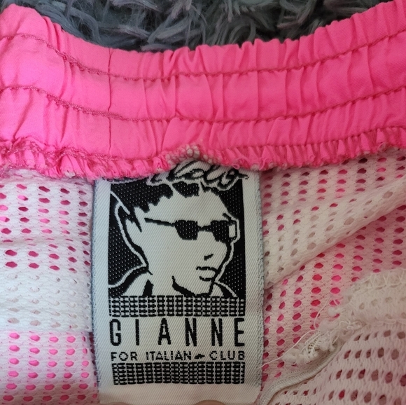 Aldo Gianne For Italian Club Mens Vintage Pink Graphic Board Shorts Size S - Picture 2 of 6